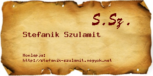 Stefanik Szulamit névjegykártya